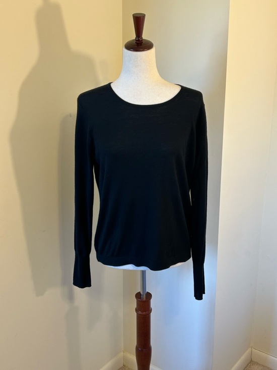 J. Crew Sweaters - Like NEW JCREW Black Merino SZ M Long Sleeve Scoop Neck Sweater Classic Quality!